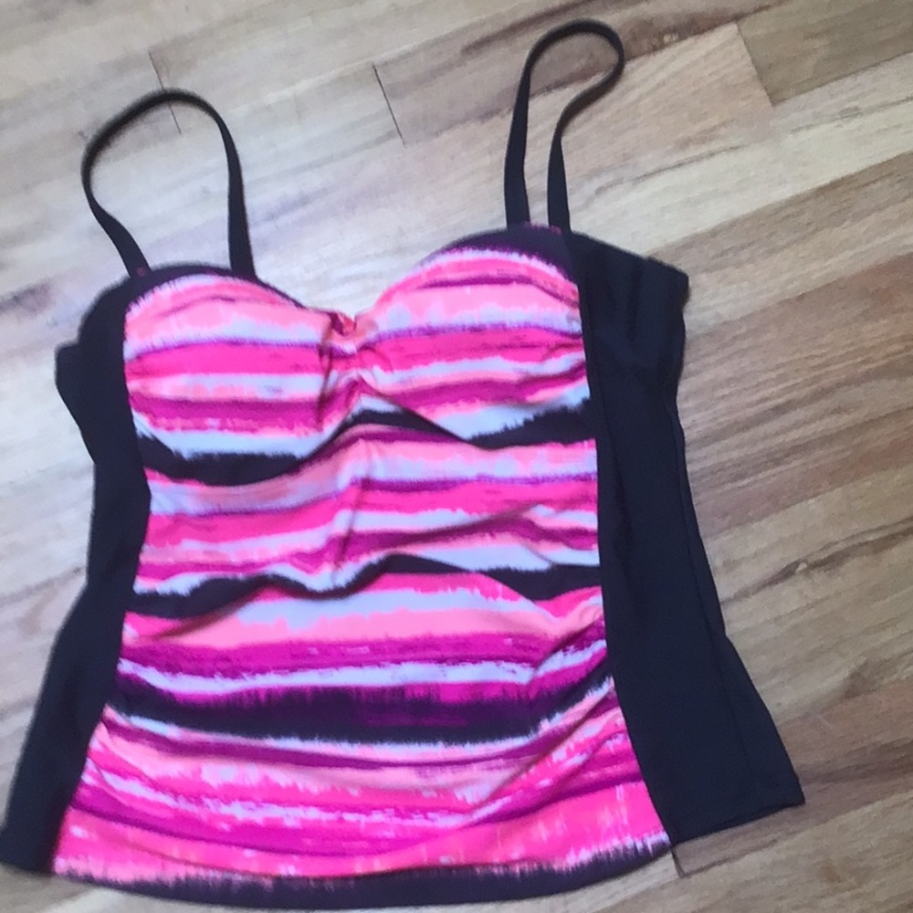 Tankini top only in vibrant hot pink hues